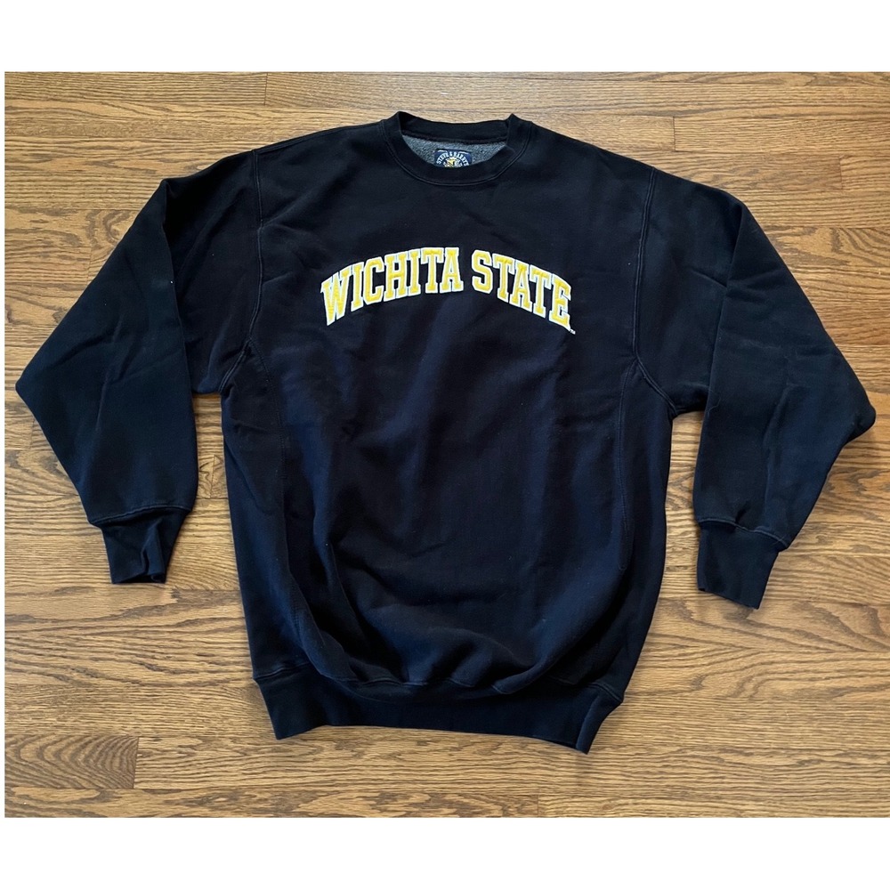 Steve & Barrys Wichita State University Sweatshirt Vintage Oversized Black XL